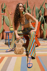Nella Crepe Wide Leg Pant | Simon Miller Vibrant Multi Stripe