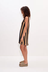 Moji Stripe Tassel Mini Dress | Simon Miller Black/Natural Combo