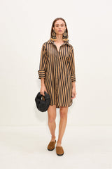 Kena Poplin Dress | Simon Miller Black/Tan Stripe