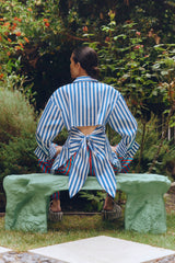Loch Striped Poplin Button Up | Simon Miller BLUE STRIPE