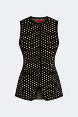 Del Mar Knit Vest | Simon Miller Black/Tan Polka Dot