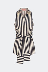 Inna Sleeveless Poplin Top | Simon Miller Black/White Stripe