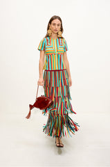 Za Za Knit Skirt | Simon Miller Vibrant Multi Stripe