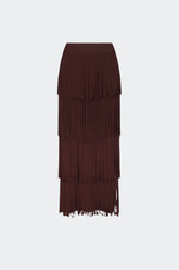 Za Za Knit Fringe Skirt | Simon Miller CHOCO BROWN