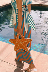 Toni Poplin Pant | Simon Miller Teal/Brick Stripe