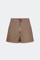 Como Linen Shorts | Simon Miller Black/Tan Stripe