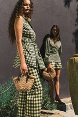 Inna Sleeveless Poplin Top | Simon Miller Peridot/Ebony Gingham