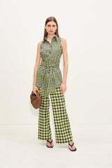 Inna Sleeveless Poplin Top | Simon Miller Peridot/Ebony Gingham