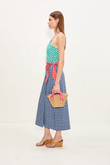 Belem Poplin Midi Dress | Simon Miller Teal Gingham Multi