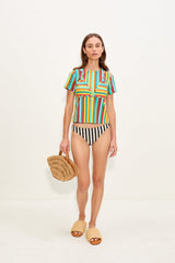 Bwai Bikini Bottom | Simon Miller Black/White Stripe