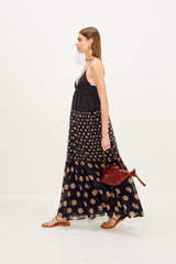 Romi Chiffon Maxi Dress | Simon Miller Black/Tan Polka Dot