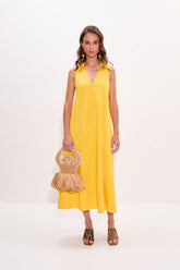 Nava Poplin Midi Dress | Simon Miller Sungold