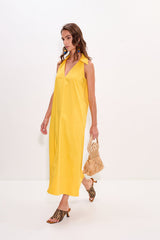 Nava Poplin Midi Dress | Simon Miller Sungold