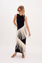 Spiral Knit Dress | Simon Miller Black/Macadamia