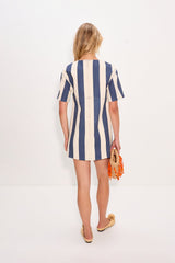 Sahara Short Sleeve Mini Dress | Simon Miller Navy/Cream