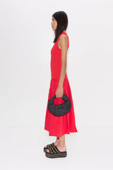 Yanez Poplin Combo Dress | Simon Miller CHERRY RED