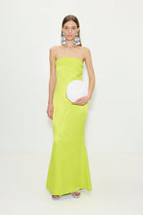 Sculpty Strapless Satin Dress | Simon Miller LIME