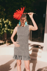 Belle Smocked Mini Dress | Simon Miller BLACK/WHITE STRIPE