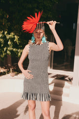 Belle Smocked Mini Dress | Simon Miller BLACK/WHITE STRIPE