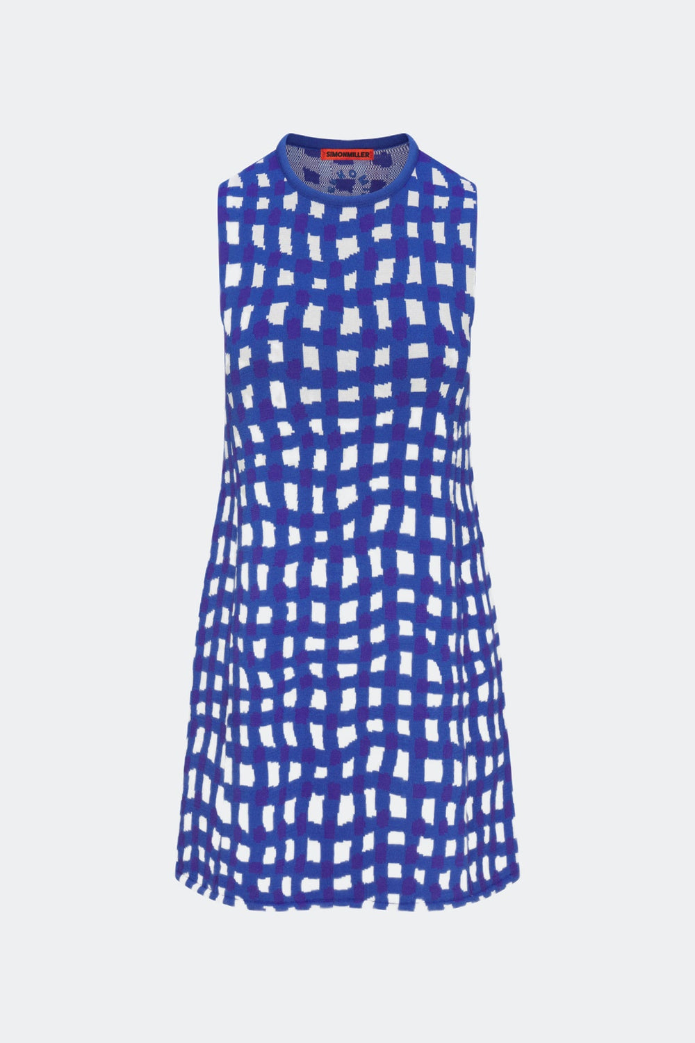 Zana Knit Mini Dress | Simon Miller KLEIN BLUE WAVY GINGHAM