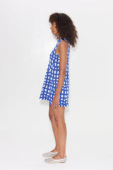Zana Knit Mini Dress | Simon Miller KLEIN BLUE WAVY GINGHAM