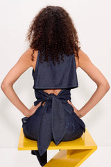 Loch Sleeveless Chambray Button Up | Simon Miller Indigo