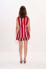 Del Mar Linen Vest | Simon Miller Venetian Red Stripe