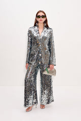 Nella Sequin Wide Leg Pant | Simon Miller SATELLITE SILVER