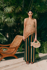 Alto Crepe Pant | Simon Miller FERN/MUSTARD STRIPE