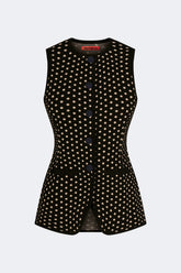 Del Mar Knit Vest | Simon Miller Black/Tan Polka Dot