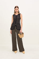 Jabber Knit Pant | Simon Miller Black/Tan Polka Dot