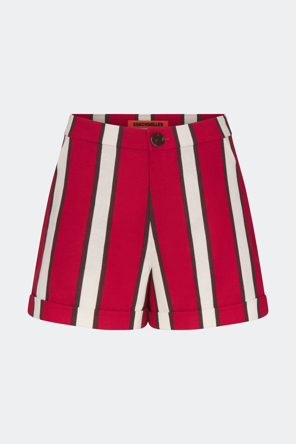 Como Linen Shorts | Simon Miller Venetian Red Stripe