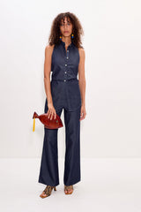 Loch Sleeveless Chambray Button Up | Simon Miller Indigo