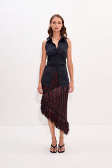 Beja Midi Skirt | Simon Miller Choco Brown/Black Combo