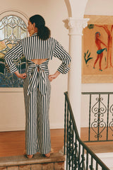Pia Poplin Pant | Simon Miller BLACK/WHITE STRIPE