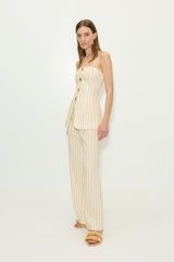 Bloo Linen Pant | Simon Miller CREAM PINSTRIPE