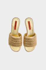 Metallic Raffia Salerno Slide | Simon Miller GOLD/NATURAL