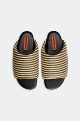 Stripe Raffia Bubble Slide | Simon Miller Black/White Micro Stripe
