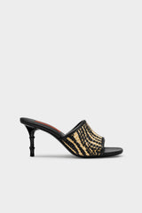 Playa Bamboo Heel | Simon Miller BLACK/NATURAL ZEBRA