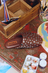 Studded Bubble Slipper | Simon Miller CHOCO BROWN/SILVER