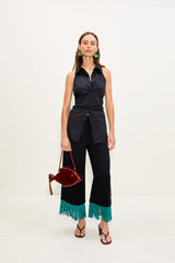 Nella Fringe Pant | Simon Miller Black/Teal