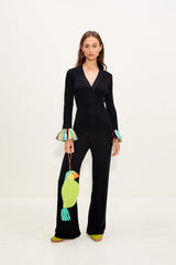 Cara Knit Fringe Cardigan | Simon Miller Black Multi