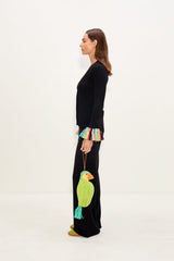 Cara Knit Fringe Cardigan | Simon Miller Black Multi