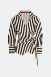 Anya Poplin Wrap Top | Simon Miller Black/White Stripe
