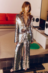 Nella Sequin Wide Leg Pant | Simon Miller SATELLITE SILVER