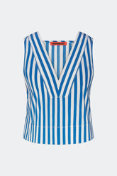 Arro Sleeveless Poplin Top | Simon Miller Blue Stripe