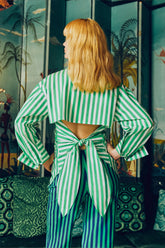 Loch Poplin Button Up | Simon Miller Grass Green/Macadamia