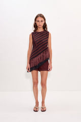 Beja Crochet Top | Simon Miller Choco Brown/Black Combo