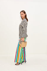 Anya Poplin Wrap Top | Simon Miller Black/White Stripe
