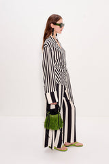 Nella Wide Leg Pant | Simon Miller Black/White Stripe